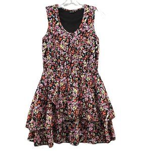 Bodyflirt Tiered Floral Mini Dress Size 6 Ruffle Boho Cottagecore Ditzy Pink